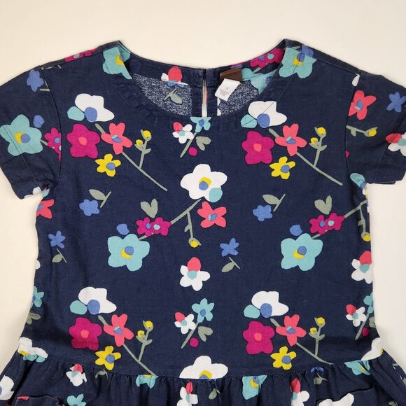 Tea Collection Floral Drop Waist Short Sleeve Pocket Dress sz 5 - Picture 3 of 10